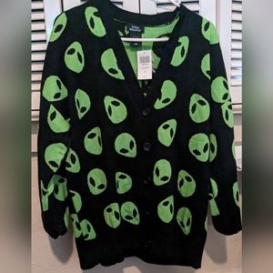 Hot Topic large Alien cardigan